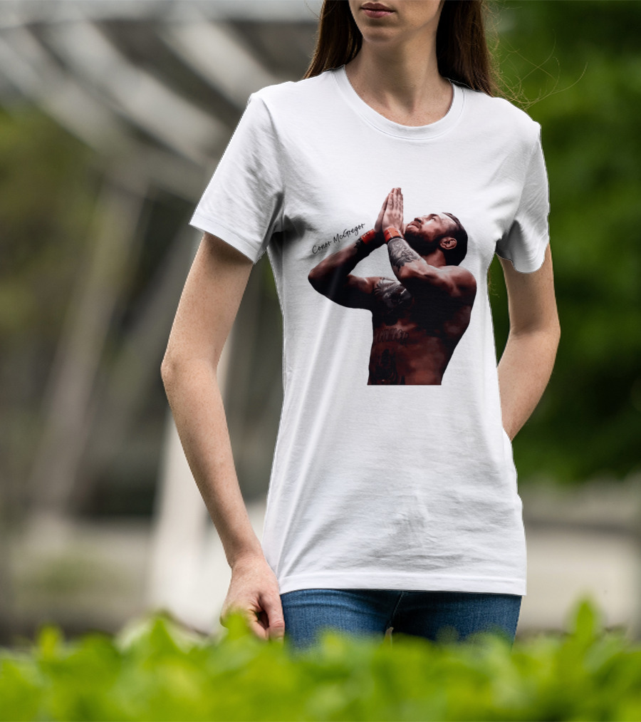 Conor McGregor Returning Pray Pose Tattooed MMA Fighter T-Shirt