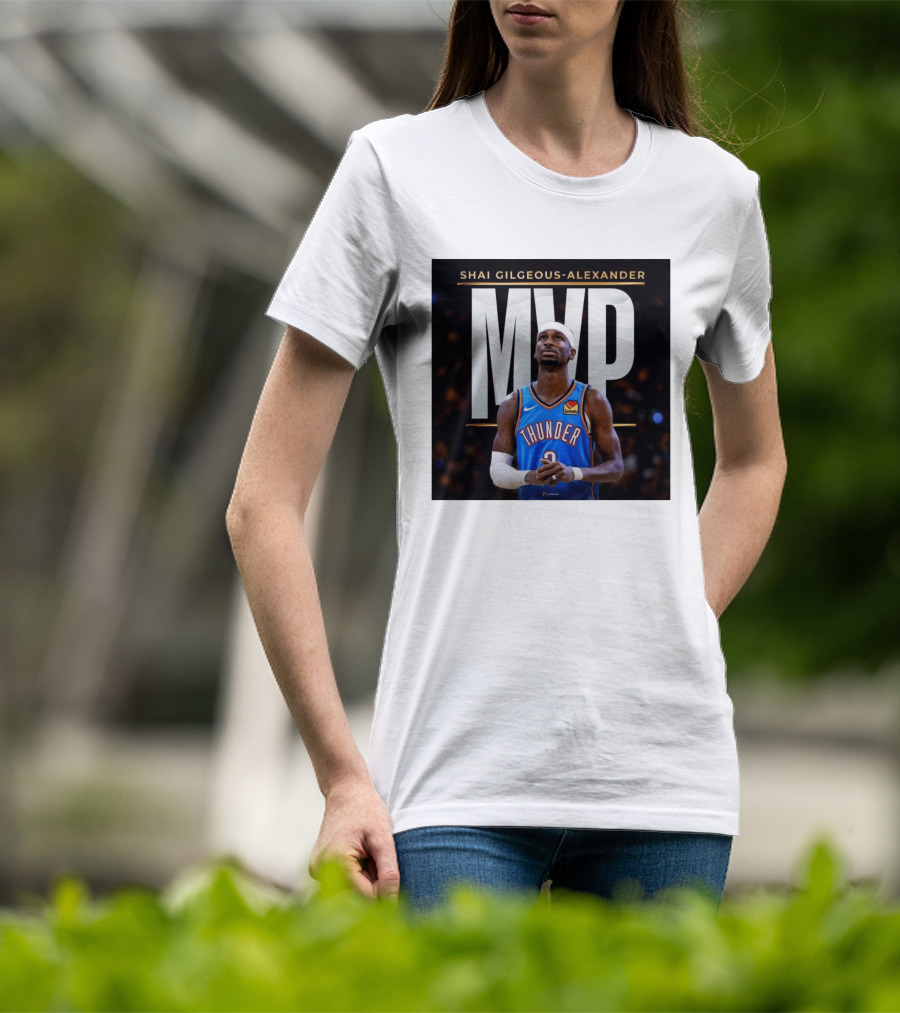 Shai Gilgeous Alexander Thunder MVP Celebration T-Shirt
