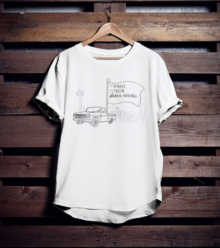Spurs Truck San Antonio Tower Flag Granite Chicken Going Honking T-Shirt