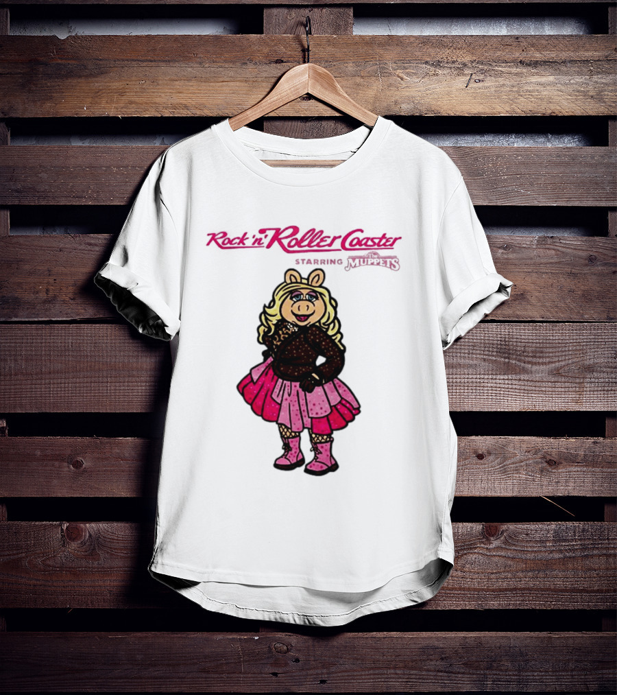 Miss Piggy Rockin' Roller Rhinestone Disney Muppets Couture Fashion T-Shirt