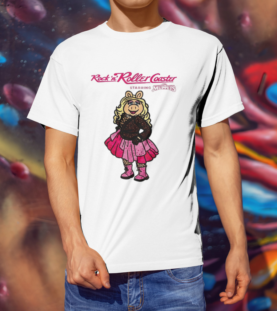Miss Piggy Rockin' Roller Rhinestone Disney Muppets Couture Fashion T-Shirt