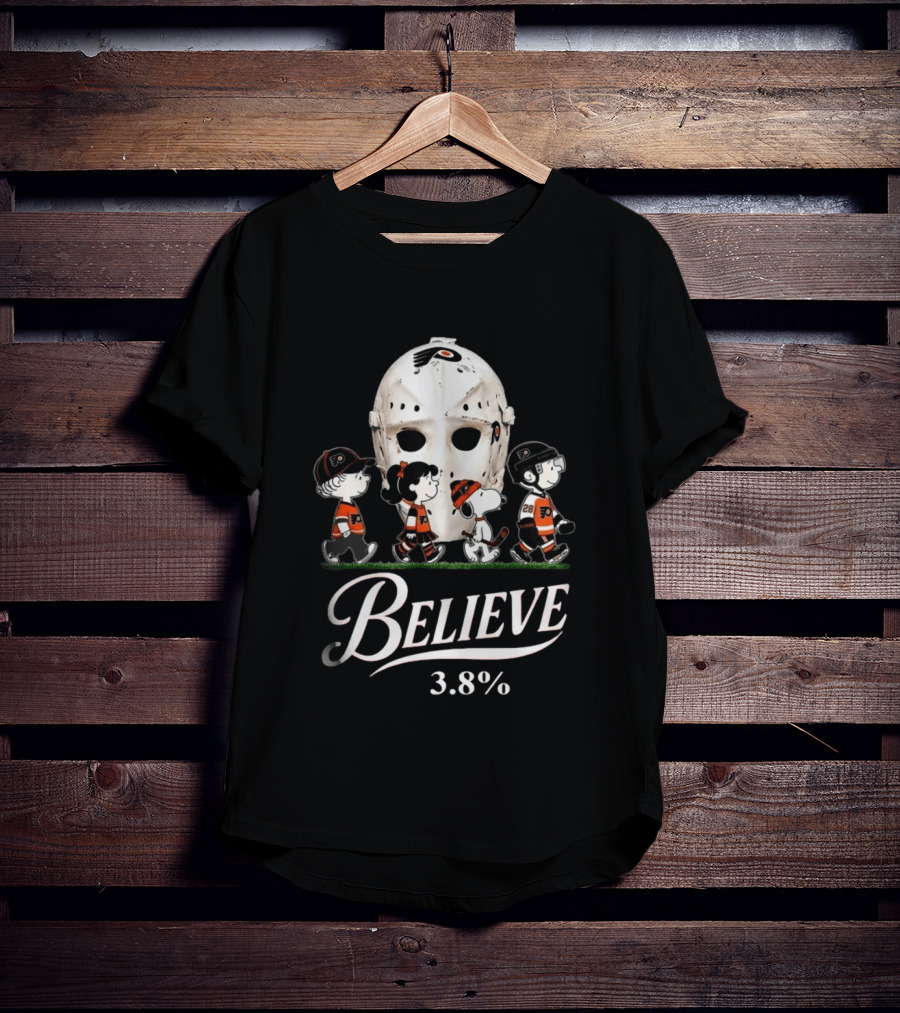 Peanuts Philadelphia Flyers Snoopy Hockey Mask Believe 3.8% T-Shirt