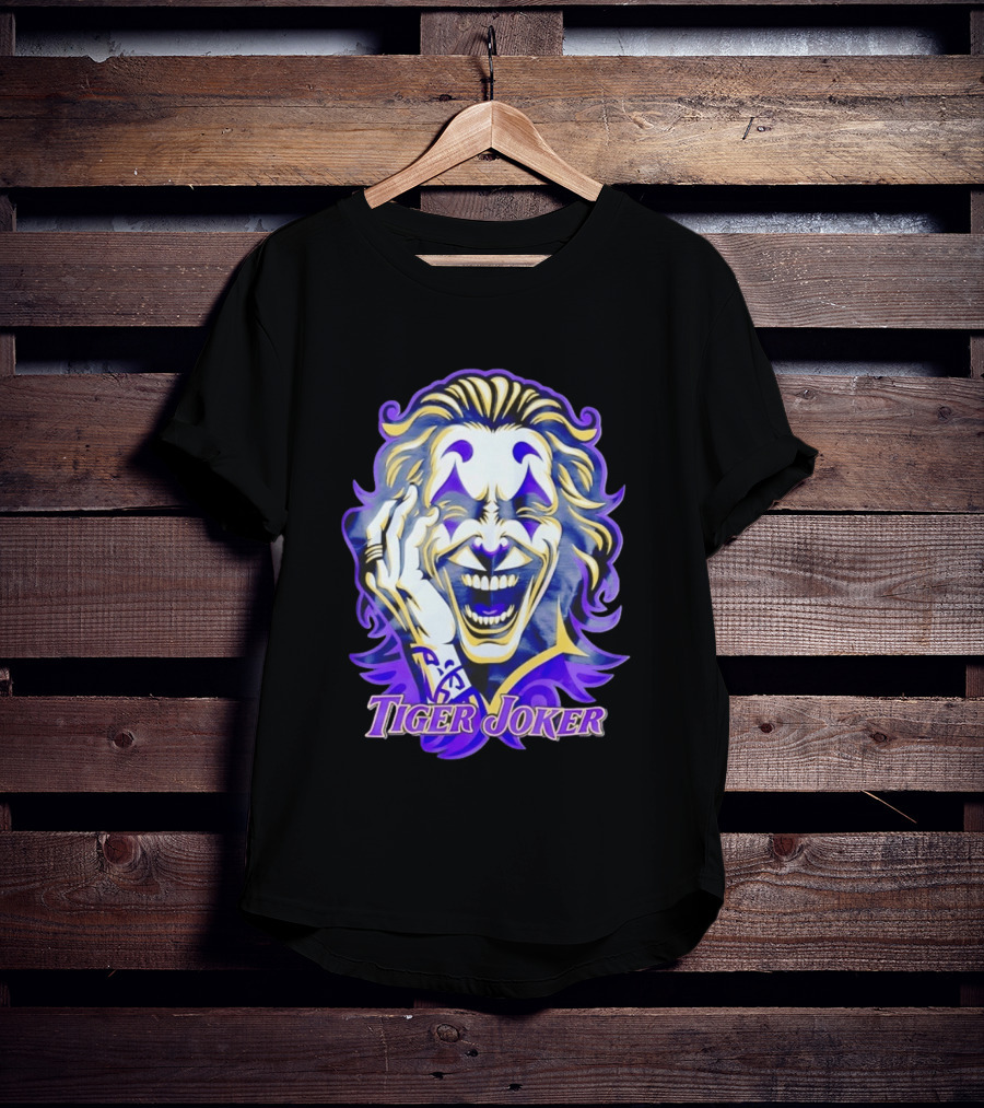 Tiger Joker Mischievous Grin Purple Aura T-Shirt