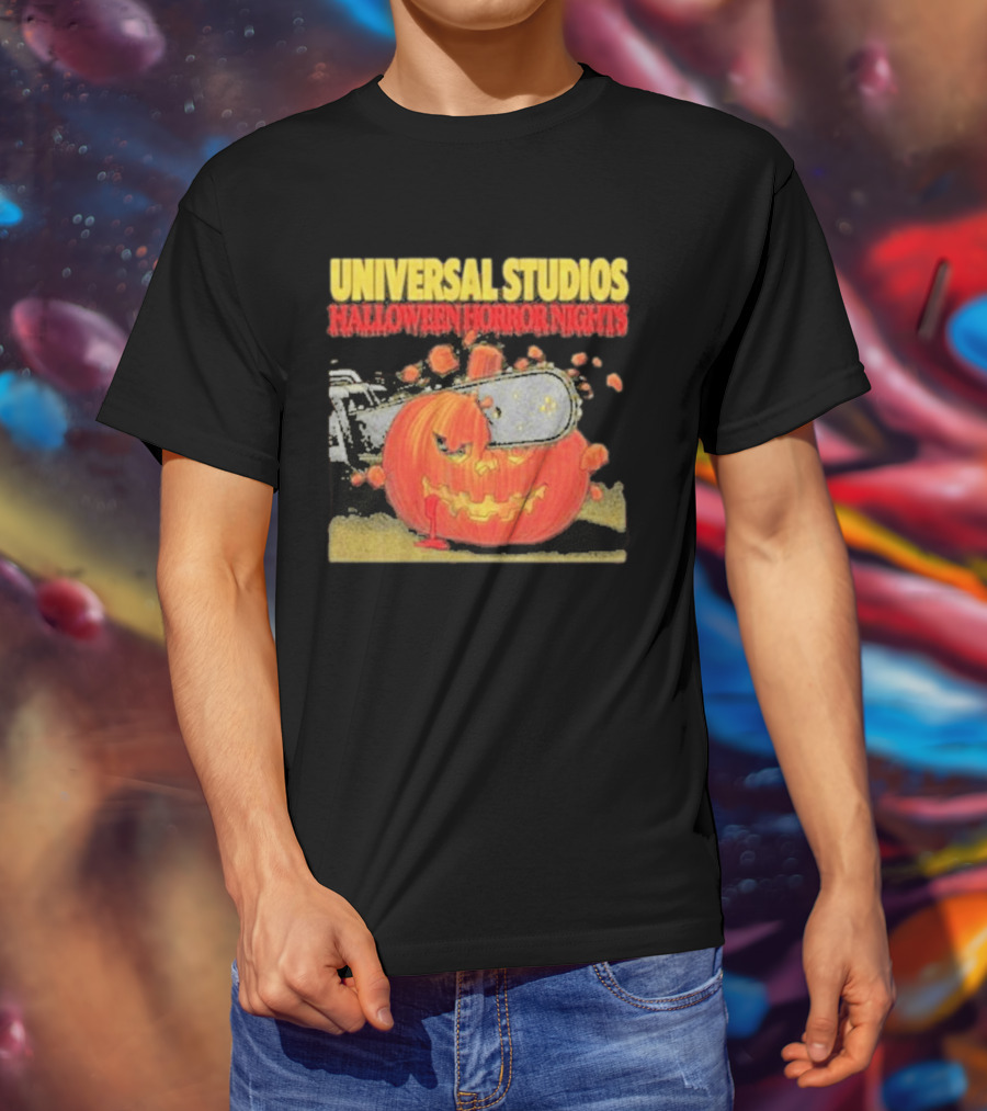 Universal Studios Halloween Horror Nights Pumpkin Chainsaw T-Shirt