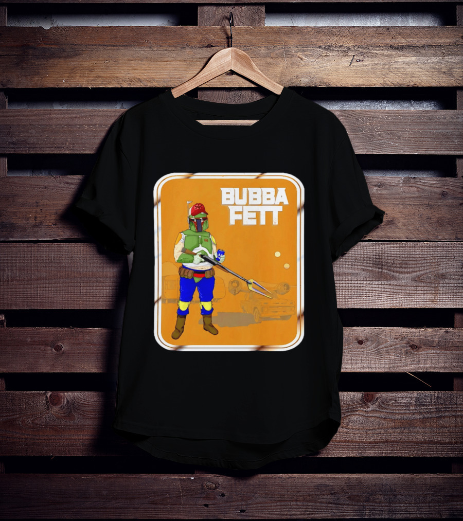 Bubba Fett Cartoon Camper And Spaceship T-Shirt