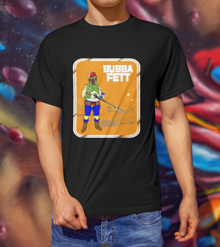 Bubba Fett Cartoon Camper And Spaceship T-Shirt