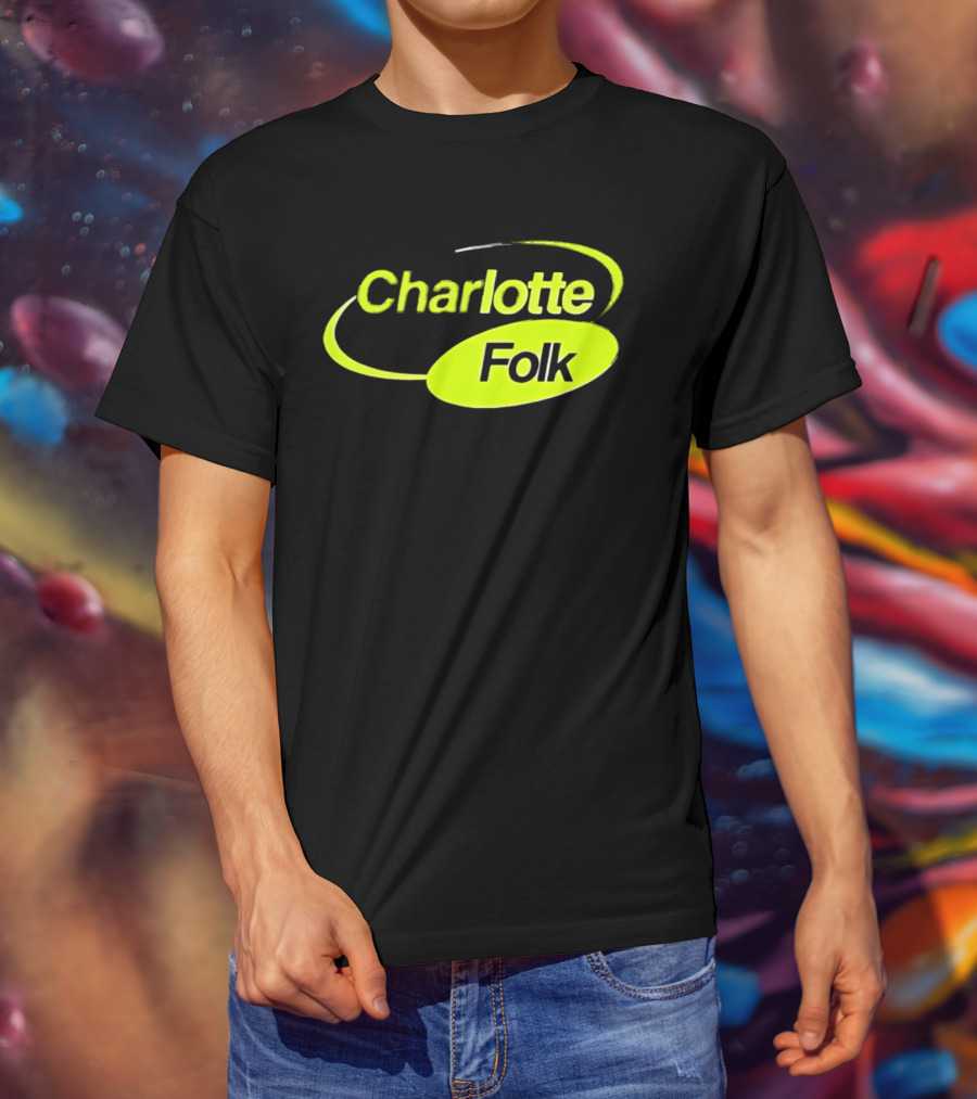 Charlotte Folk Neon Green Swirl T-Shirt