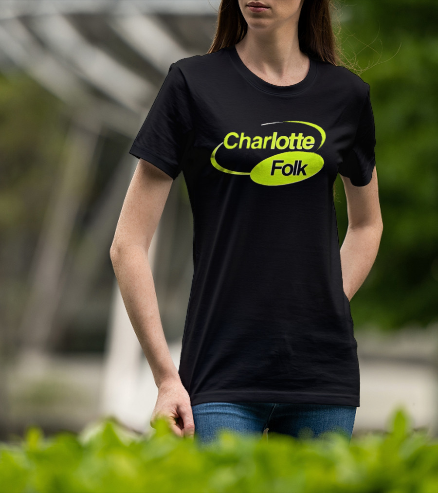 Charlotte Folk Neon Green Swirl T-Shirt