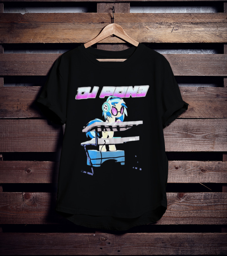 DJ Pon3 My Little Pony Character With Headphones And Turntable T-Shirt