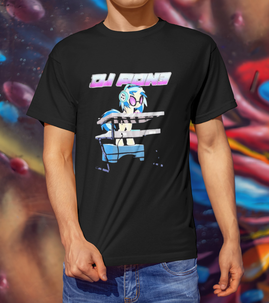 DJ Pon3 My Little Pony Character With Headphones And Turntable T-Shirt