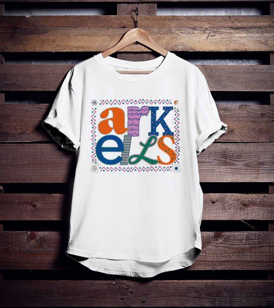 Arkells Colorful Hippie Font With Decorative Border T-Shirt