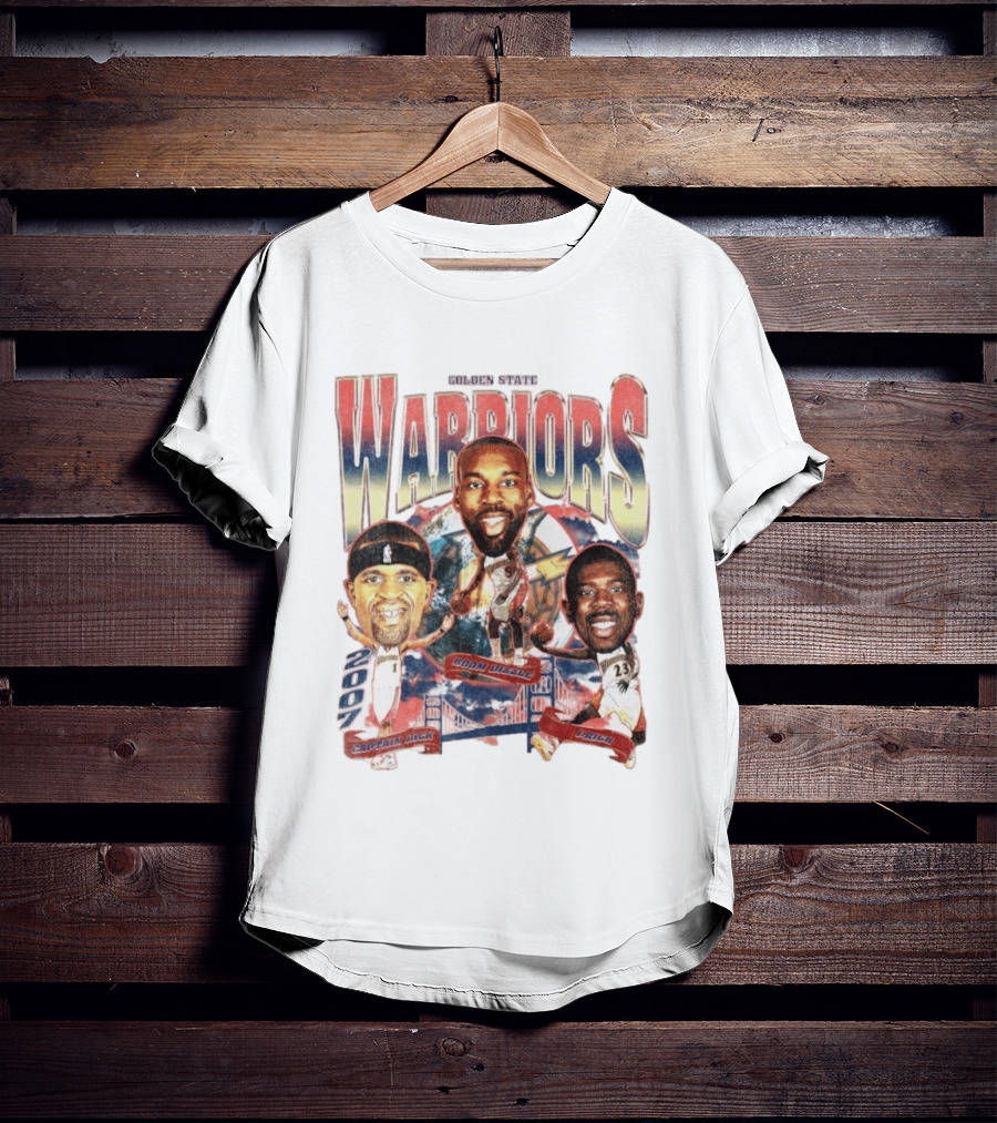 Golden State Warriors 2007 Captain Jack Boom Dizzle J Rich Basketball T-Shirt