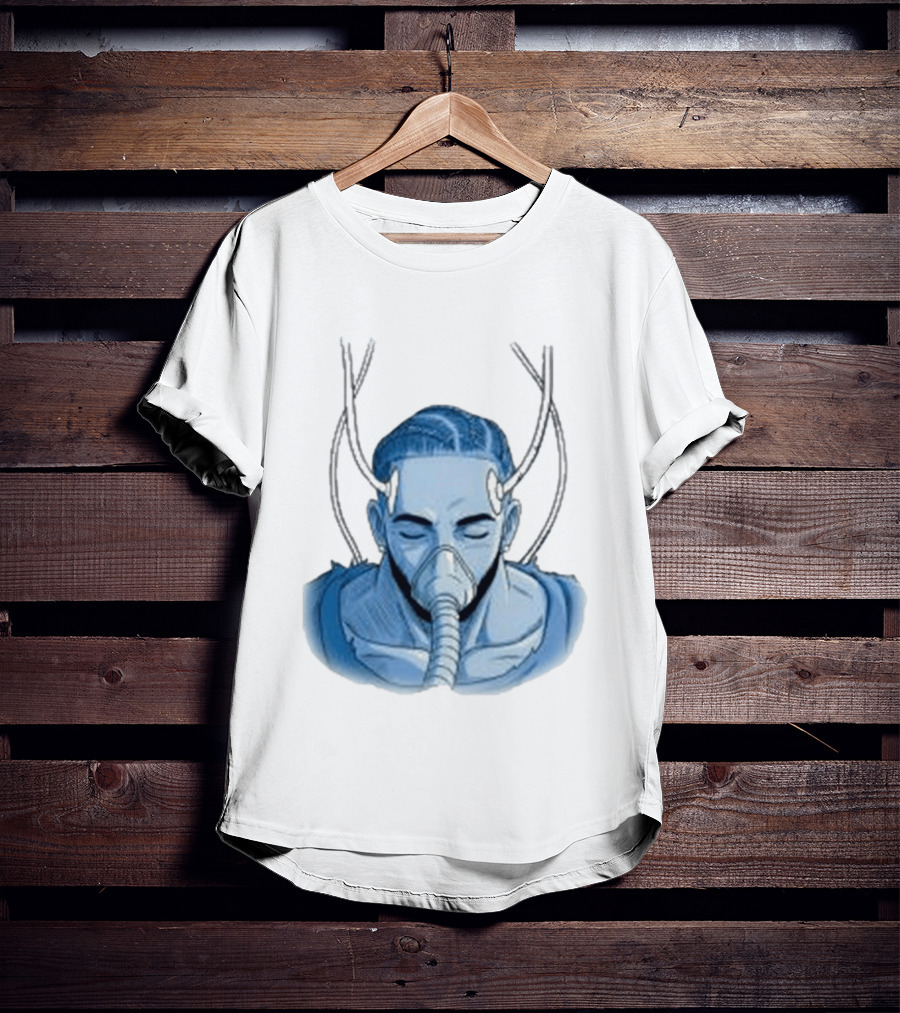 Reaven Leggenda Futuristic Masked Figure With Antlers T-Shirt