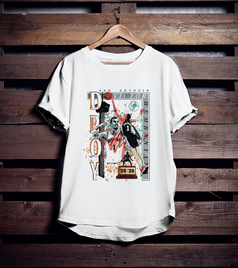 San Antonio Spurs DPOY Victor Wembanyama 25 26 T-Shirt