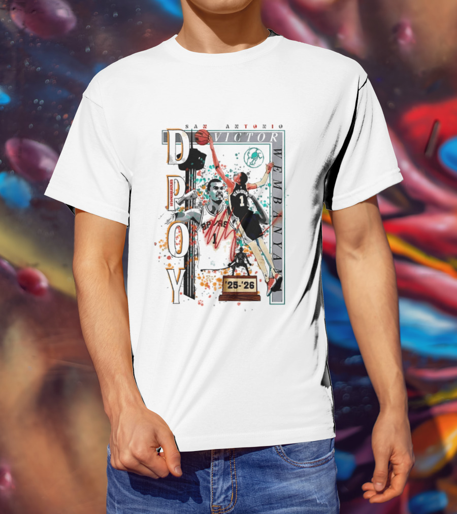 San Antonio Spurs DPOY Victor Wembanyama 25 26 T-Shirt