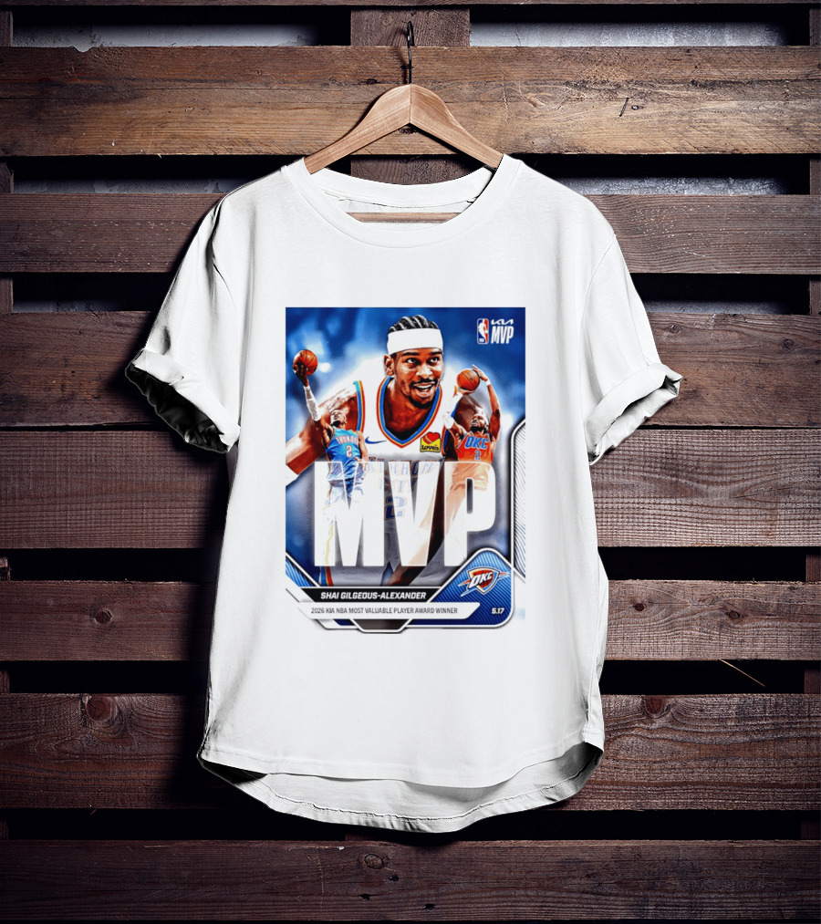 Shai Gilgeous Alexander Oklahoma City Thunder 2026 Kia NBA MVP Most Valuable Player Award Winner T-Shirt