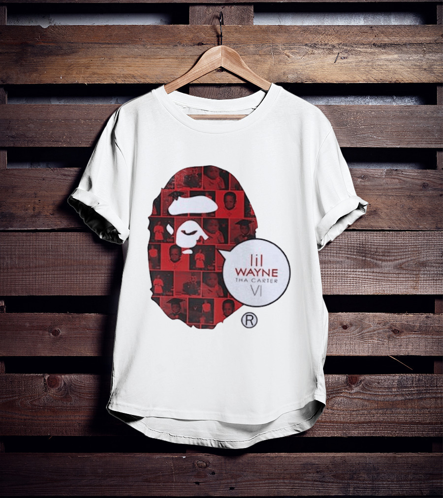 Lil Wayne Tha Carter VI BAPE Collaboration Red Photo Collage T-Shirt