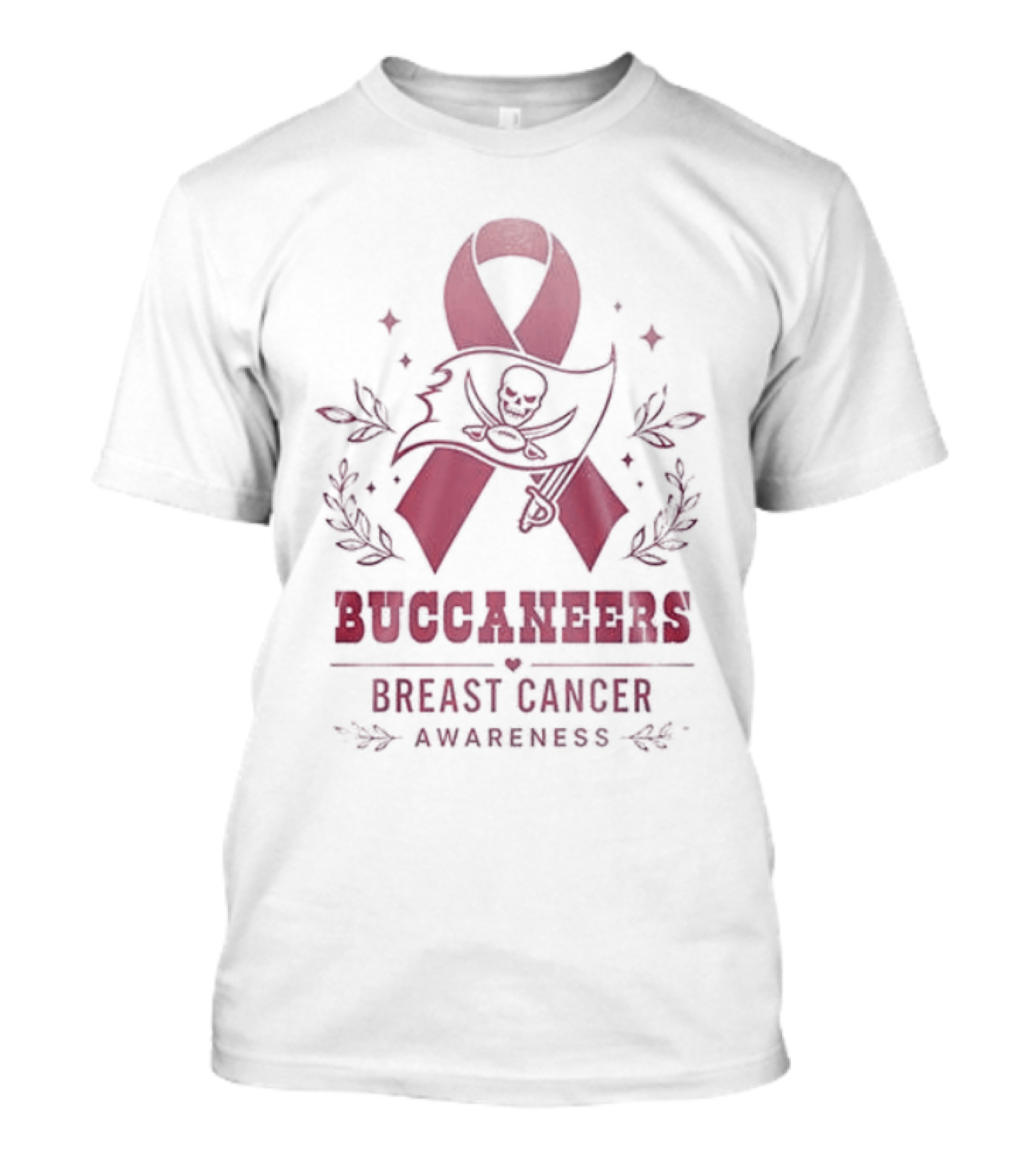 Tampa Bay Buccaneers Breast Cancer Awareness Ribbon Support T-Shirt