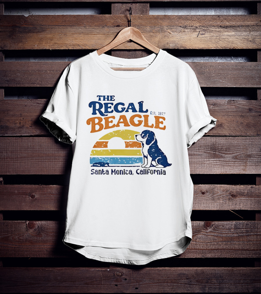 The Regal Beagle Santa Monica California Est 1977 Sunset Dog T-Shirt