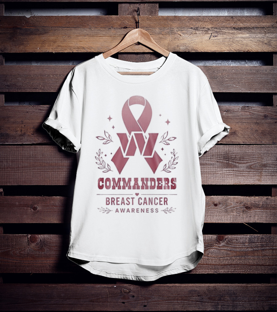 Commanders Breast Cancer Awareness Ribbon Hope And Strength Support T-Shirt