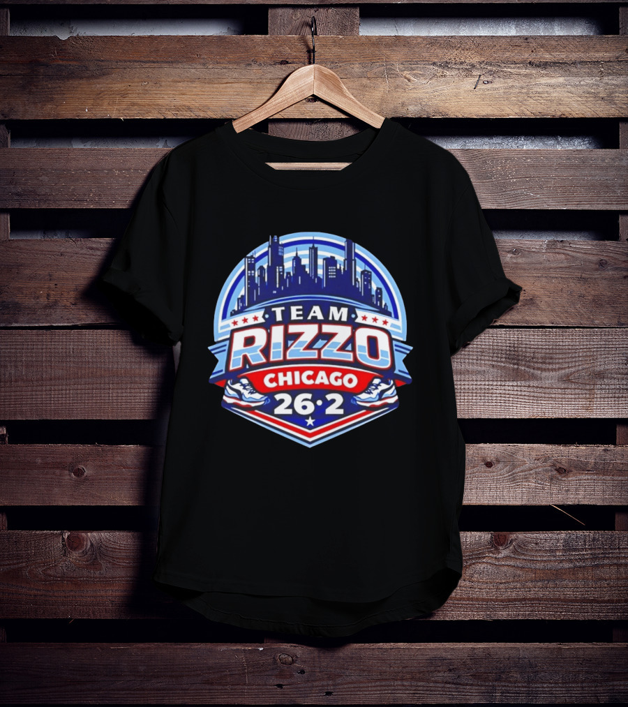 Team Rizzo Chicago Marathon 26.2 Skyline Sneakers Stars T-Shirt