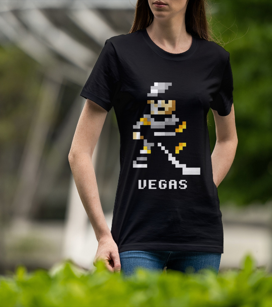 Vegas Golden Knights 8 Bit Hockey Pixel T-Shirt