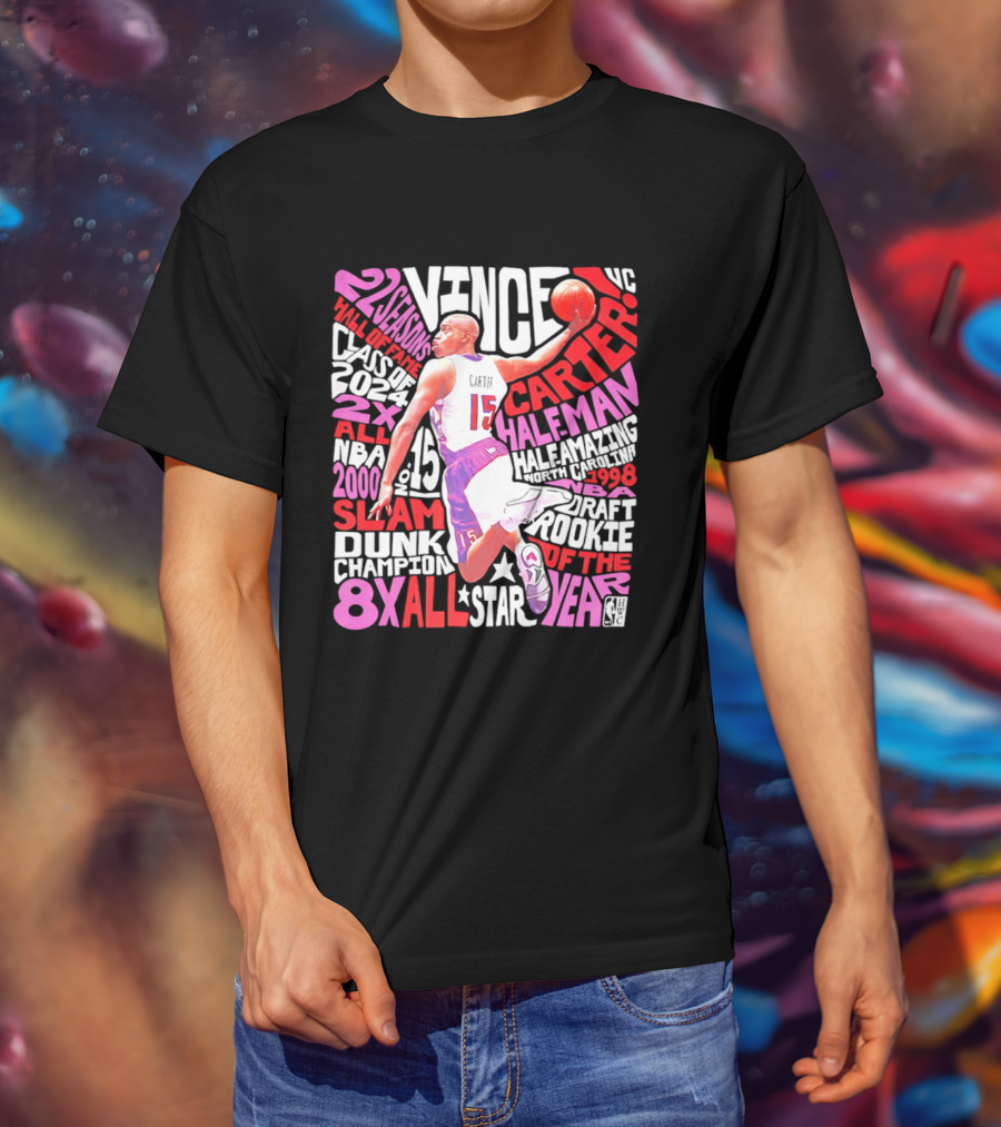 Vince Carter Toronto Raptors Slam Dunk Champion Half Man Half Amazing T-Shirt