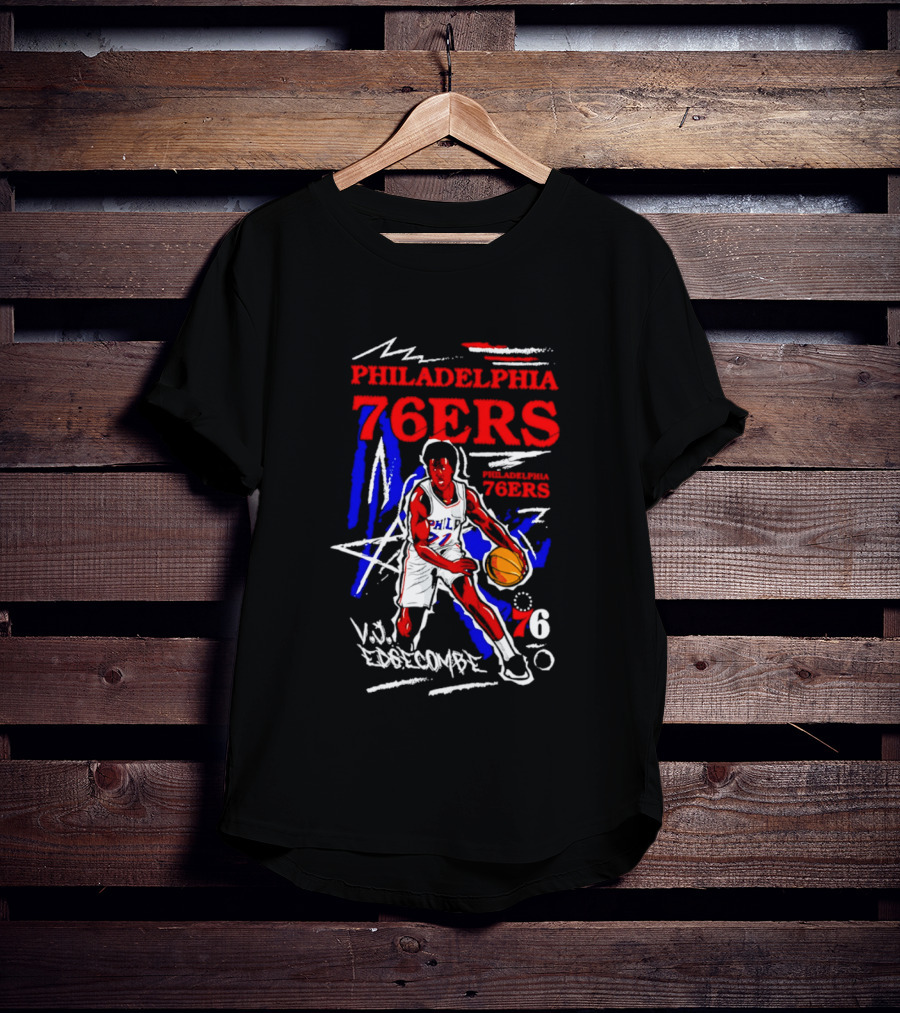 Philadelphia 76ers VJ Edgecombe Chalked Up Player Name Number 6 T-Shirt