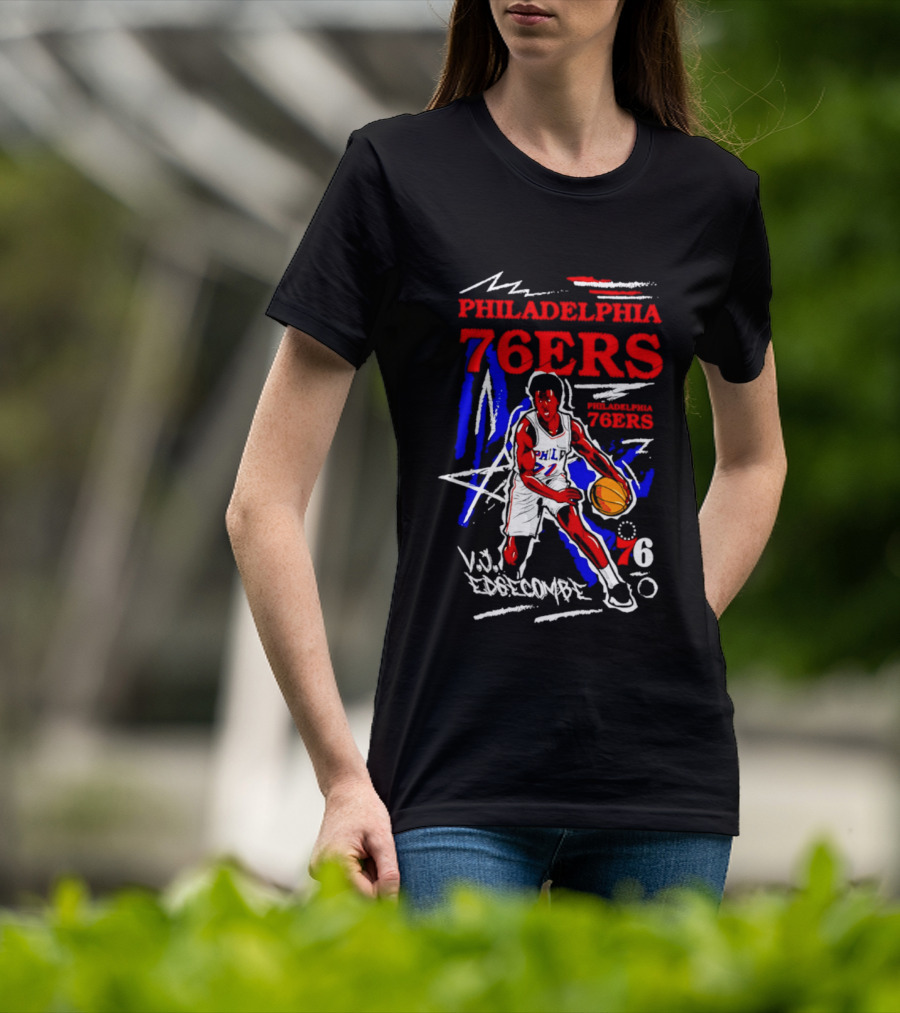 Philadelphia 76ers VJ Edgecombe Chalked Up Player Name Number 6 T-Shirt