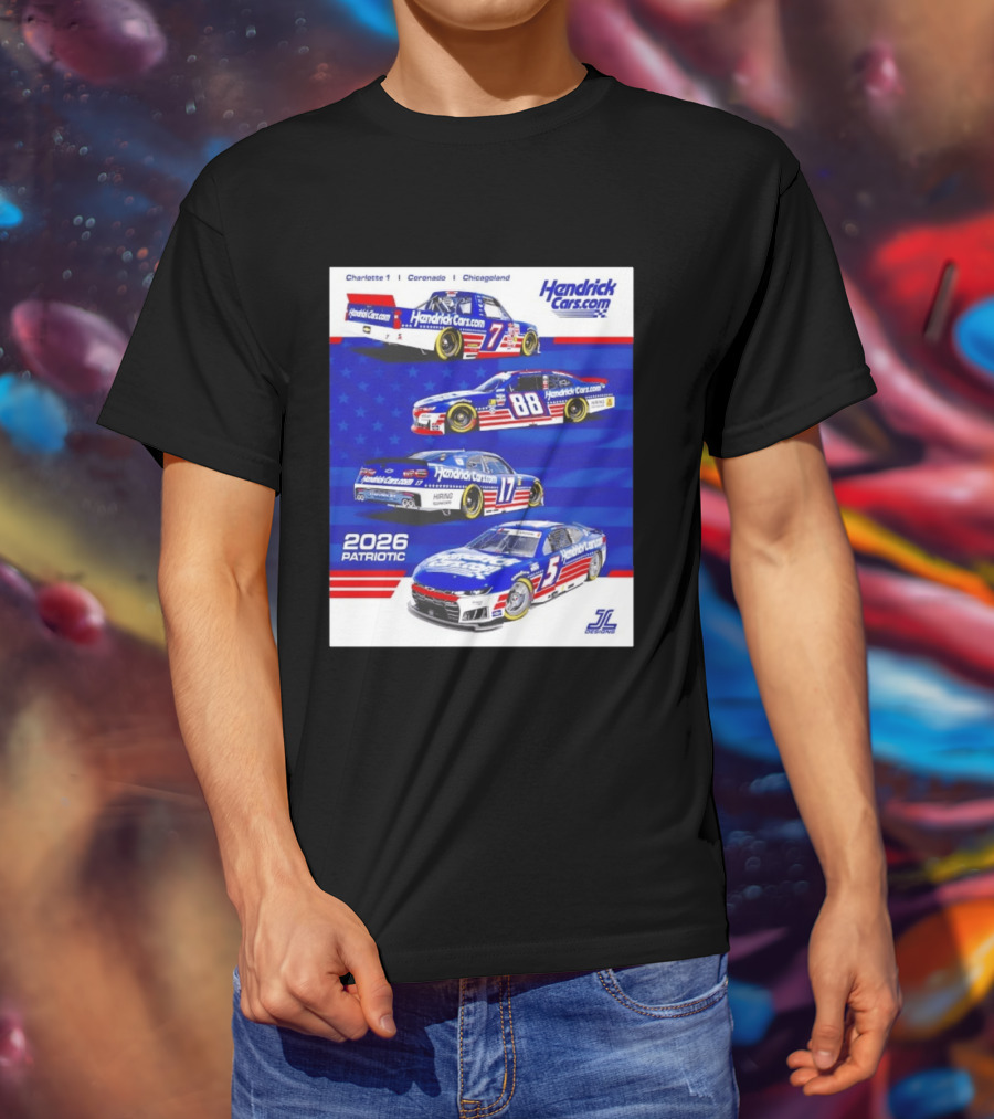 Hendrick Motorsports 2026 Patriotic NASCAR Cars Coronado Chicagoland T-Shirt