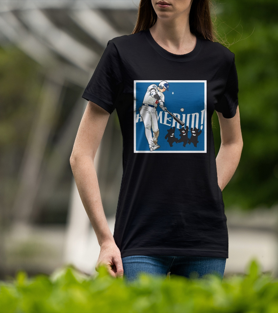 Shohei Ohtani Los Angeles Dodgers Home Run Anime Bears T-Shirt