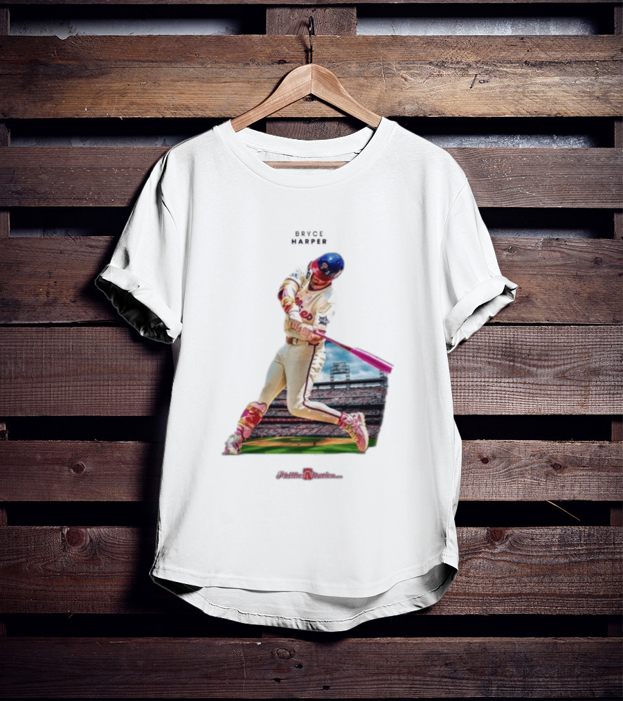 Bryce Harper Philadelphia Phillies Baseball Action Stadium Scene T-Shirt