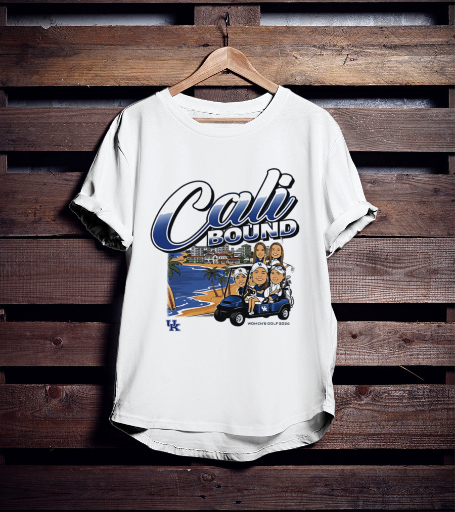 Kentucky Wildcats Women's Golf Cali Bound Team Caricature NCAA T-Shirt