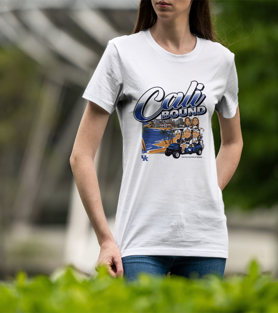 Kentucky Wildcats Women's Golf Cali Bound Team Caricature NCAA T-Shirt