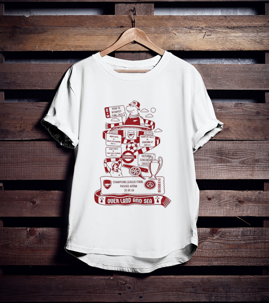Puskás Aréna League Final Over Land And Sea Iconic Football T-Shirt