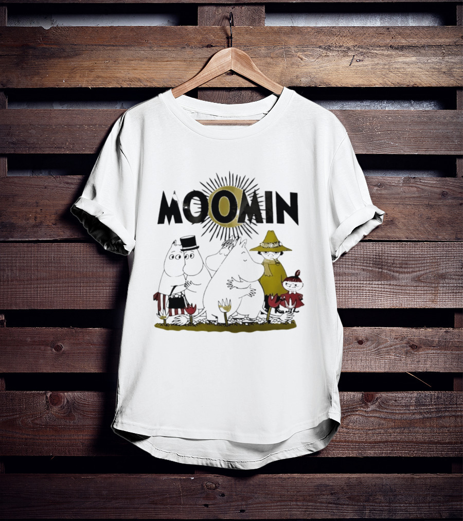 Moomin Family In Sunshine Cartoon Gathering T-Shirt