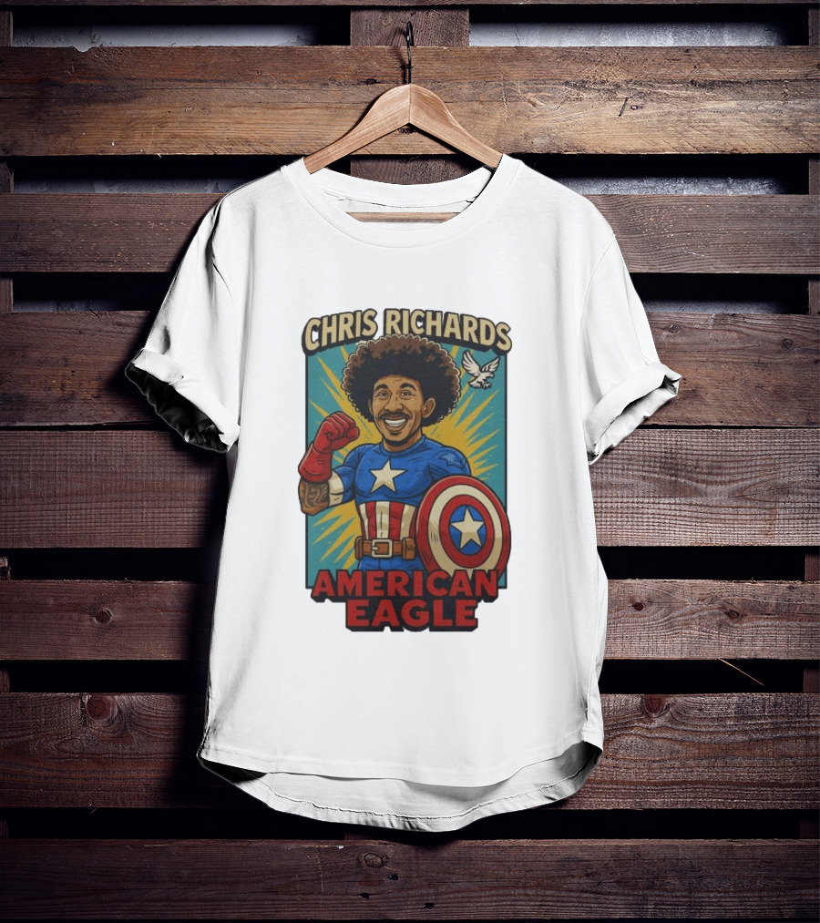 Chris Richards American Eagle Captain Star Shield Superhero T-Shirt