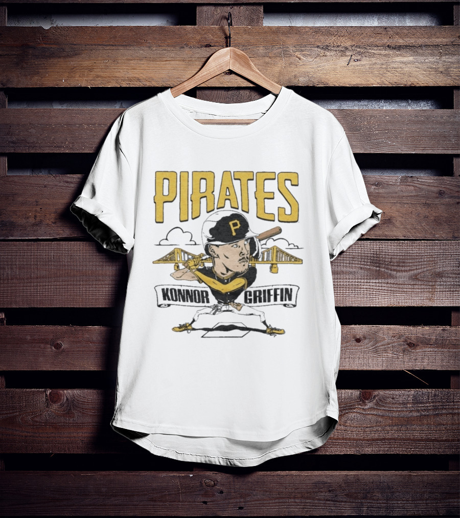 Pittsburgh Pirates Konnor Griffin Baseball Cartoon Bridge T-Shirt