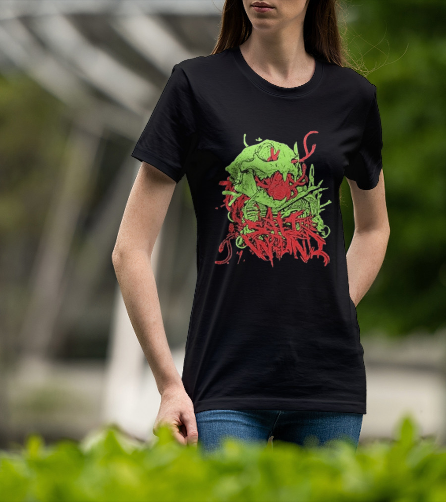 Boot And Annoy Skull Acid Green Red T-Shirt