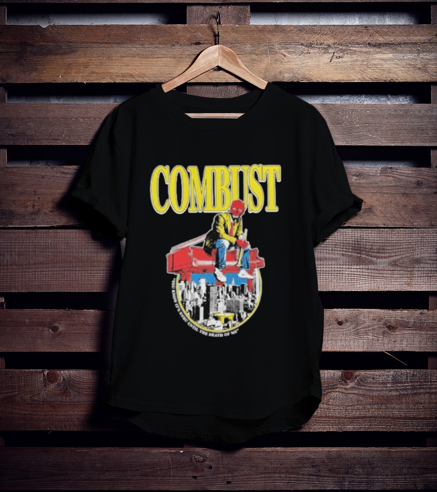 Combust Brooklyn Music Hall Of Williamsburg May 15 2026 Iconic Cityscape And Surreal Red Face T-Shirt