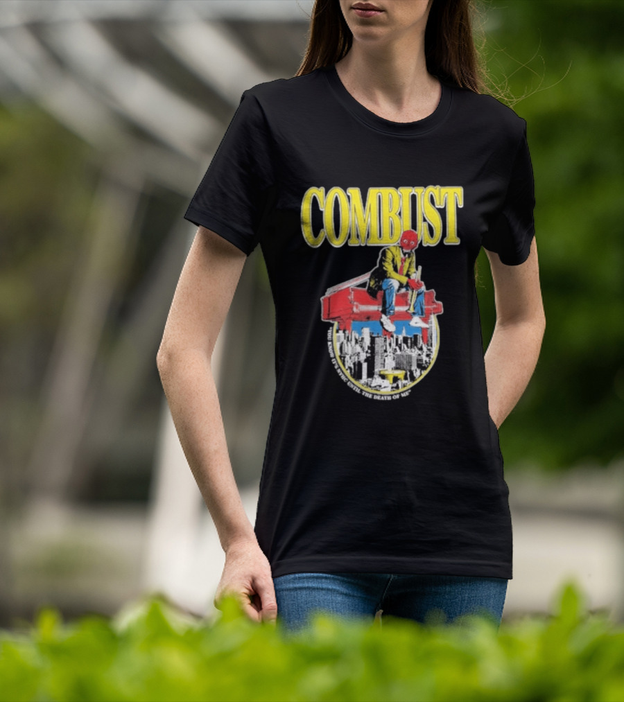 Combust Brooklyn Music Hall Of Williamsburg May 15 2026 Iconic Cityscape And Surreal Red Face T-Shirt