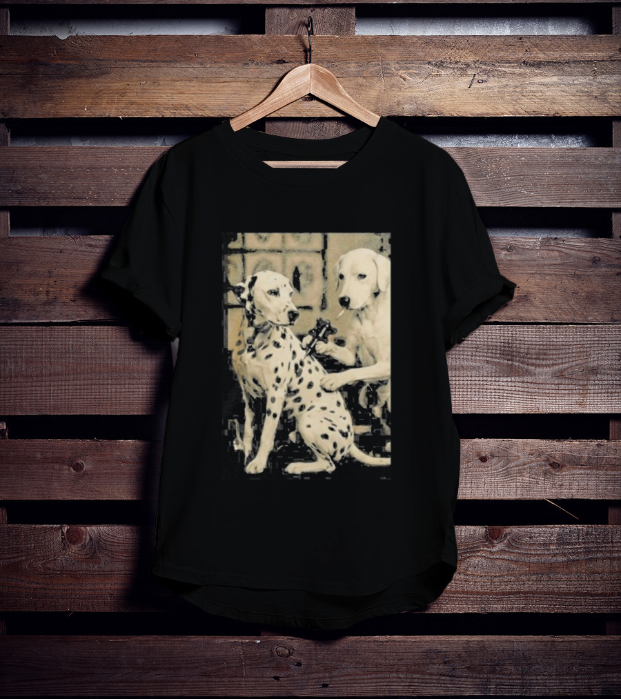 Dalmatian Dog Tattoo Artist Black And White Humor T-Shirt