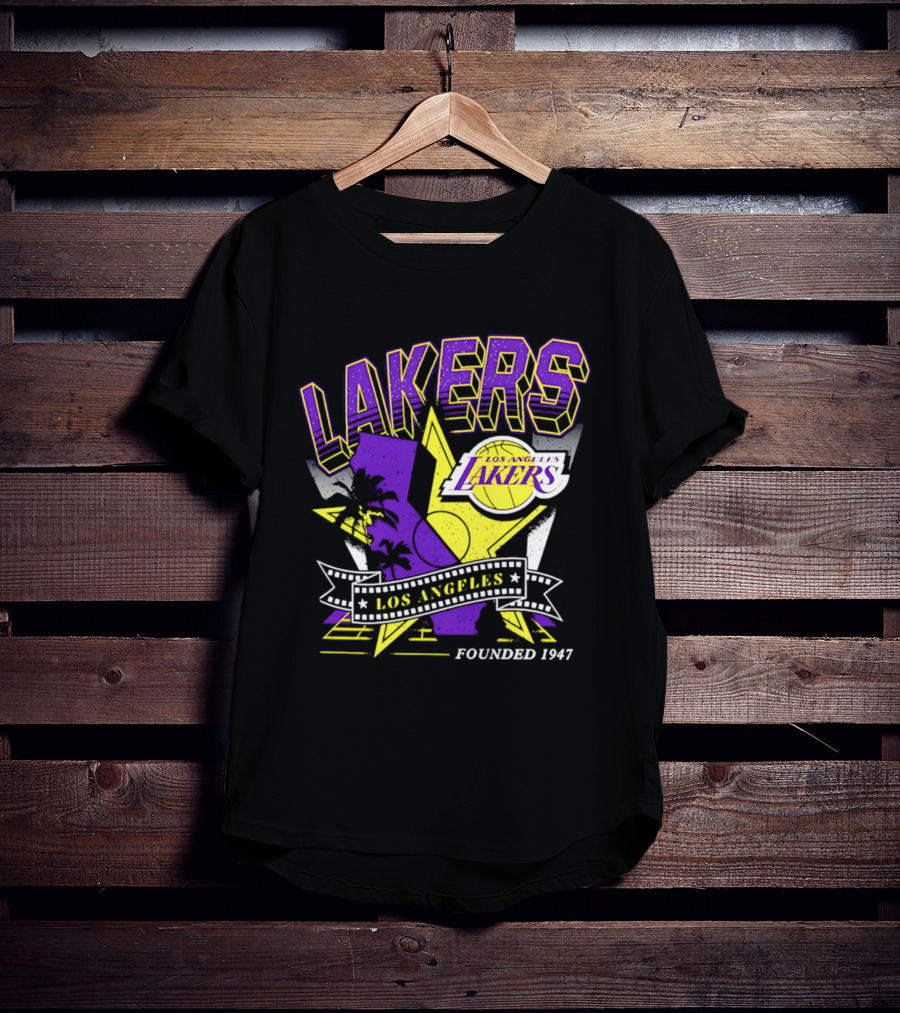 Los Angeles Lakers Founded 1947 NBA Team California Map T-Shirt