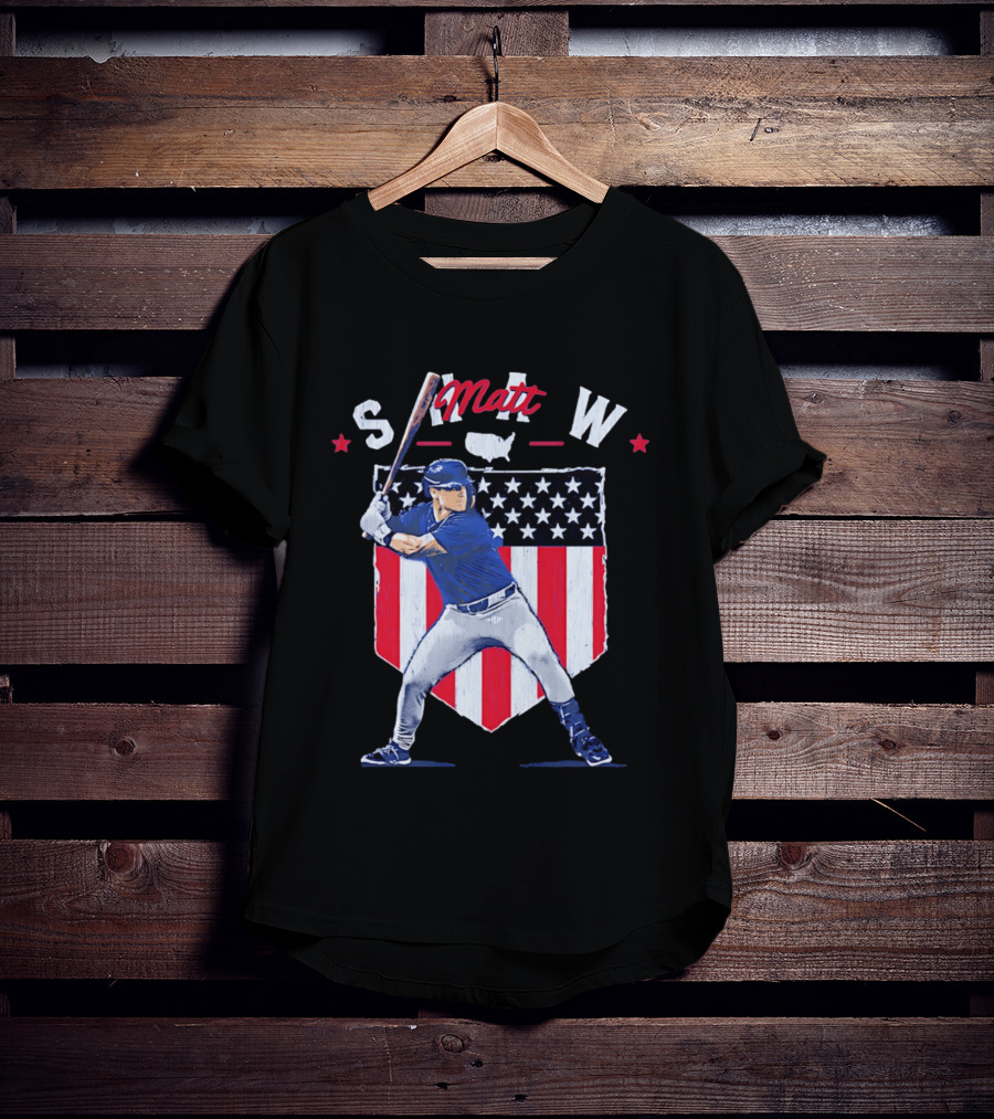 Matt Shaw Stars Stripes Chicago Cubs Baseball T-Shirt