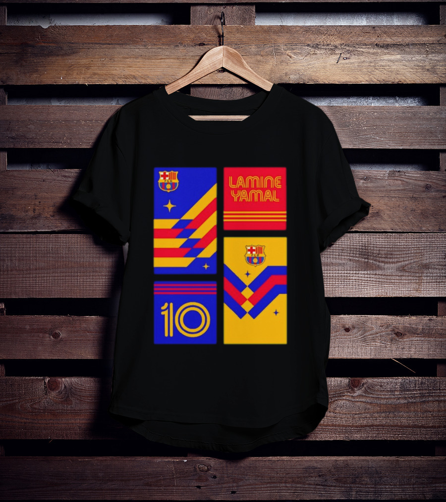 FC Barcelona Lamine Yamal 10 Vibes With Team Colors And Crest T-Shirt
