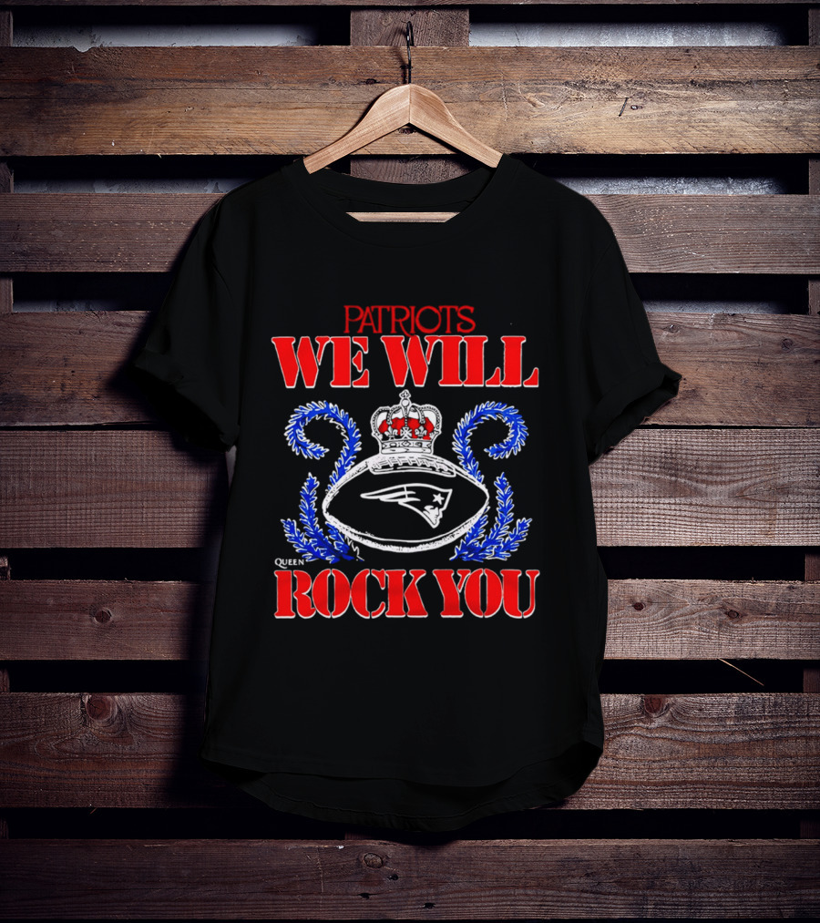 New England Patriots We Will Rock You Football Crown 2026 T-Shirt