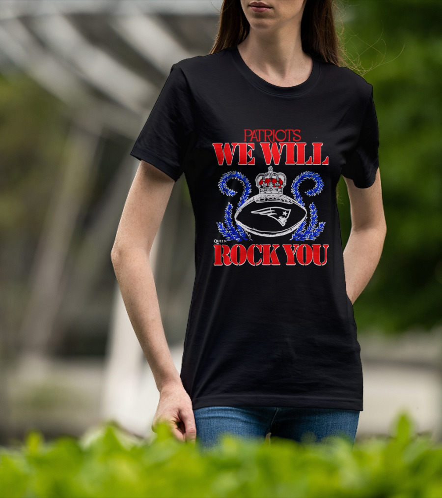 New England Patriots We Will Rock You Football Crown 2026 T-Shirt