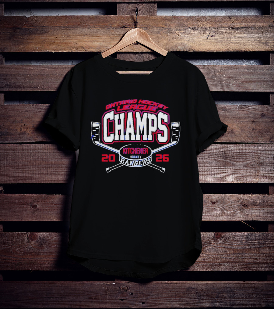 Ontario Hockey League Champs 2026 Kitchener Rangers Cross Sticks T-Shirt