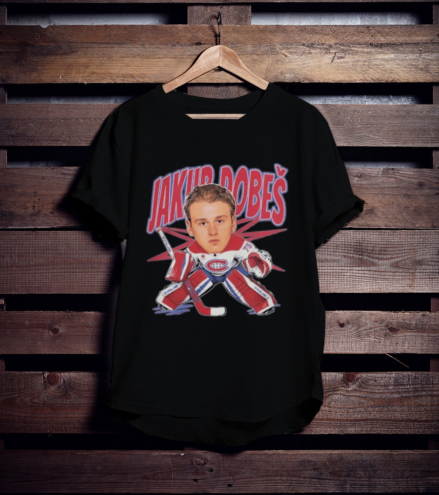 Jakub Dobeš Hockey Montreal Canadiens Goalie Caricature T-Shirt