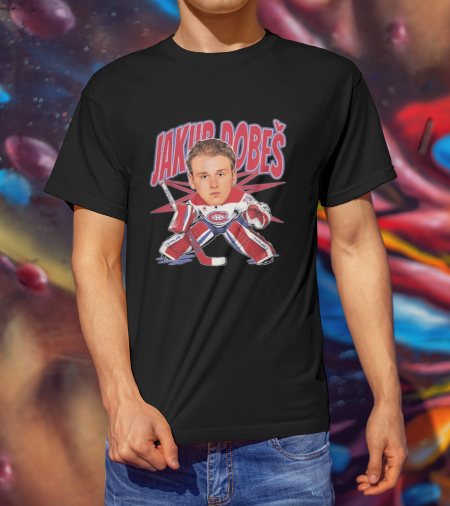 Jakub Dobeš Hockey Montreal Canadiens Goalie Caricature T-Shirt